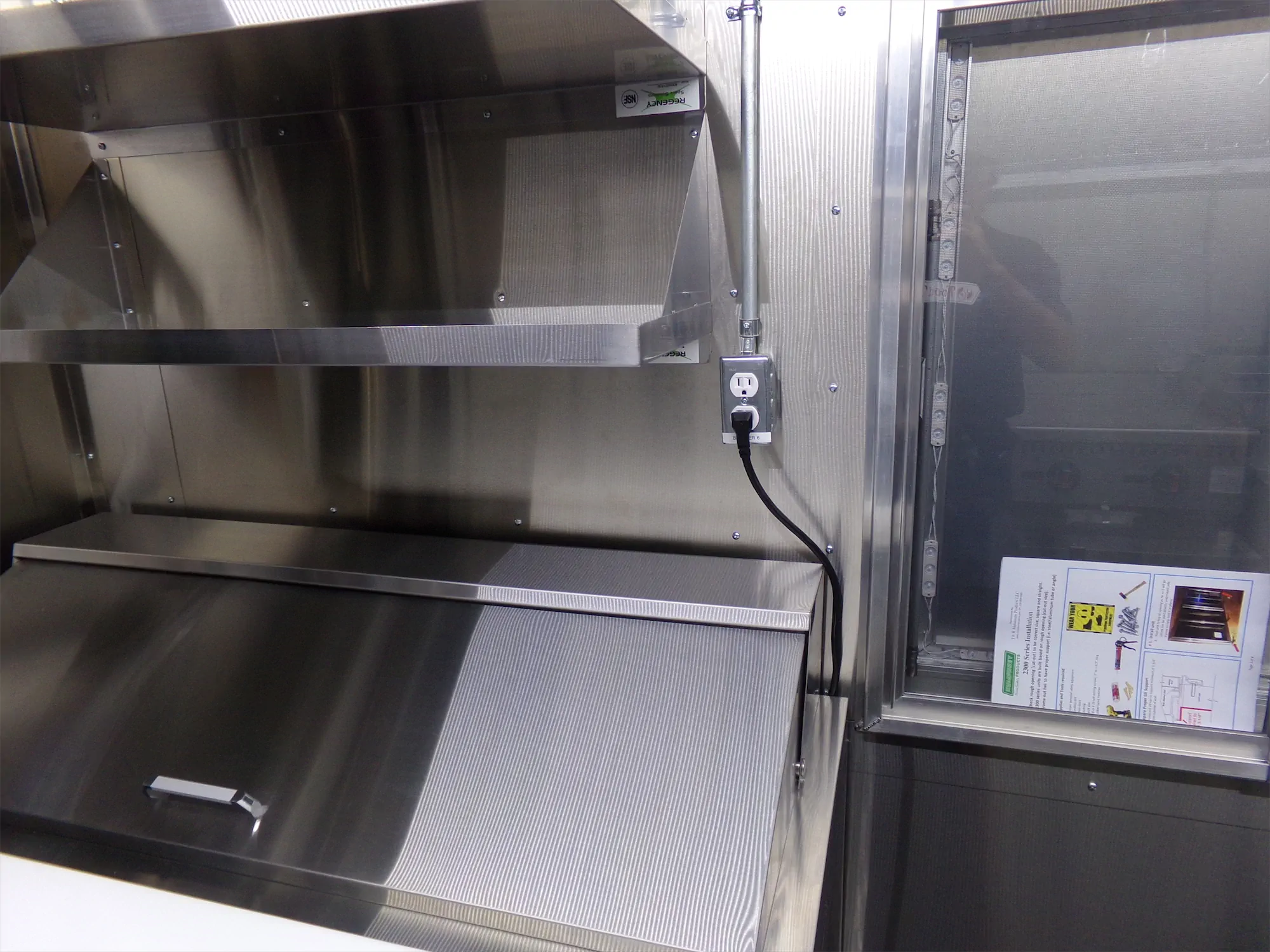 Global Taco truck, inside, cold storage