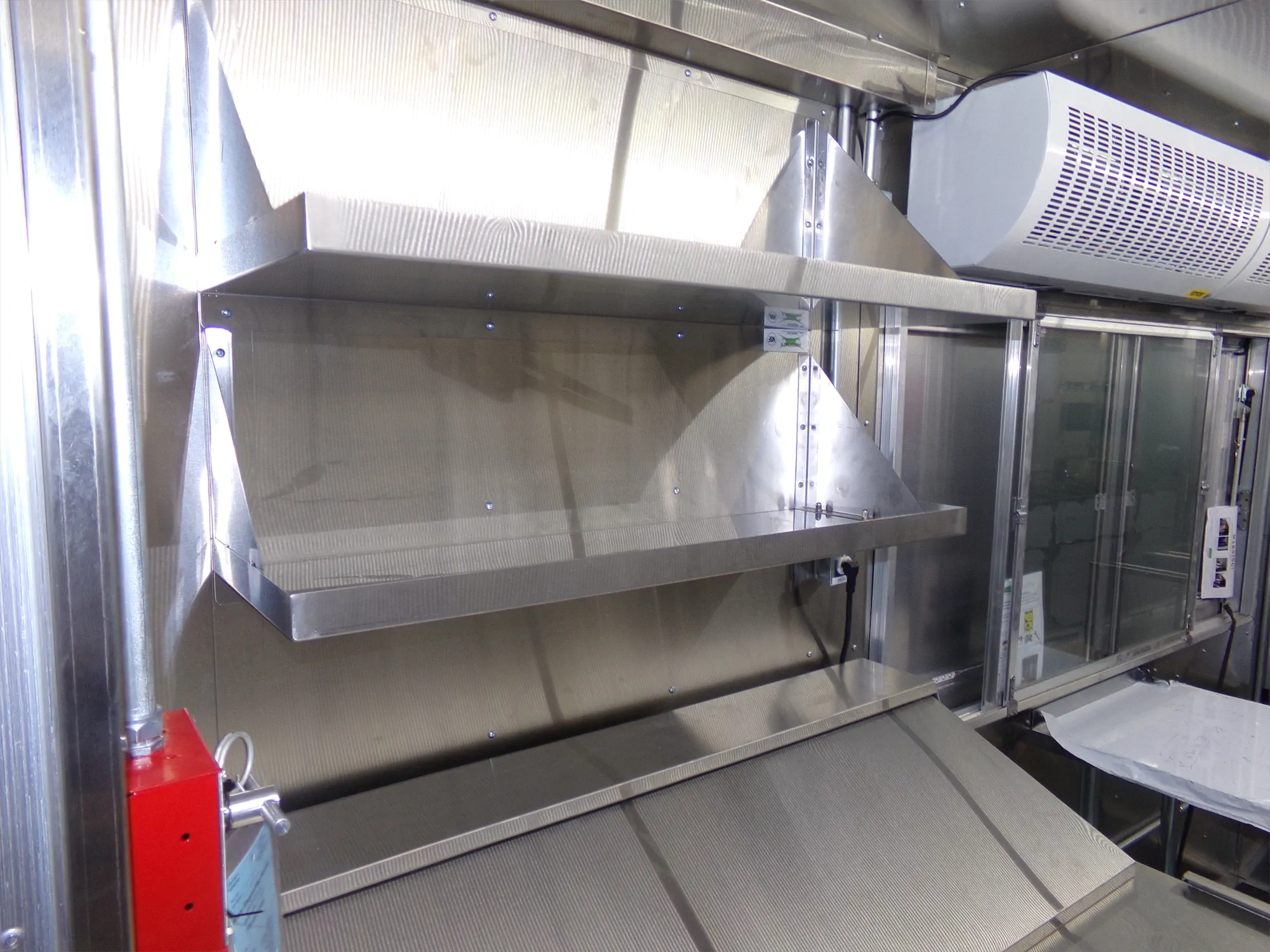 Global Taco truck, inside, shelves