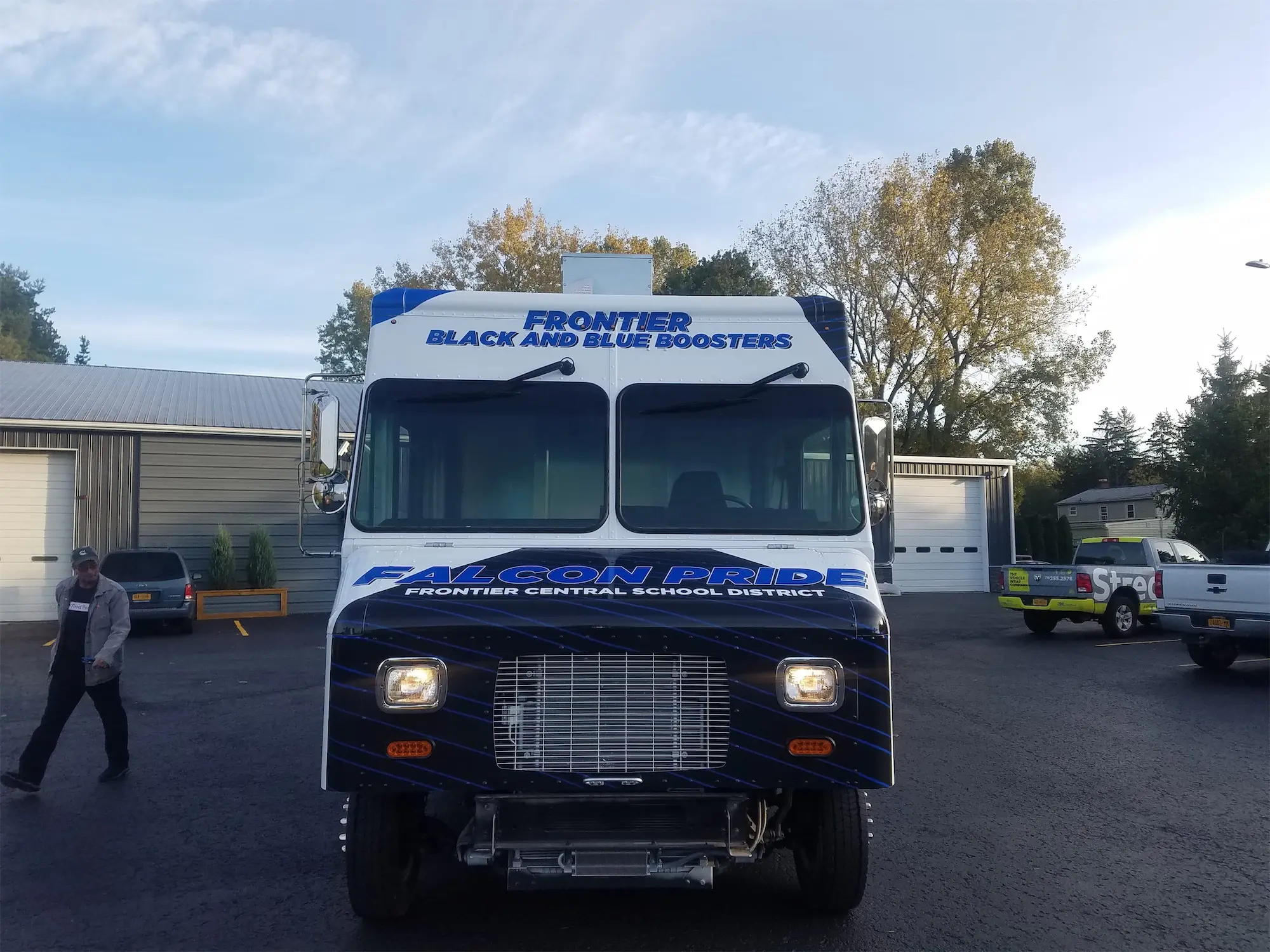 Falcon Pride truck, outside, view of the front