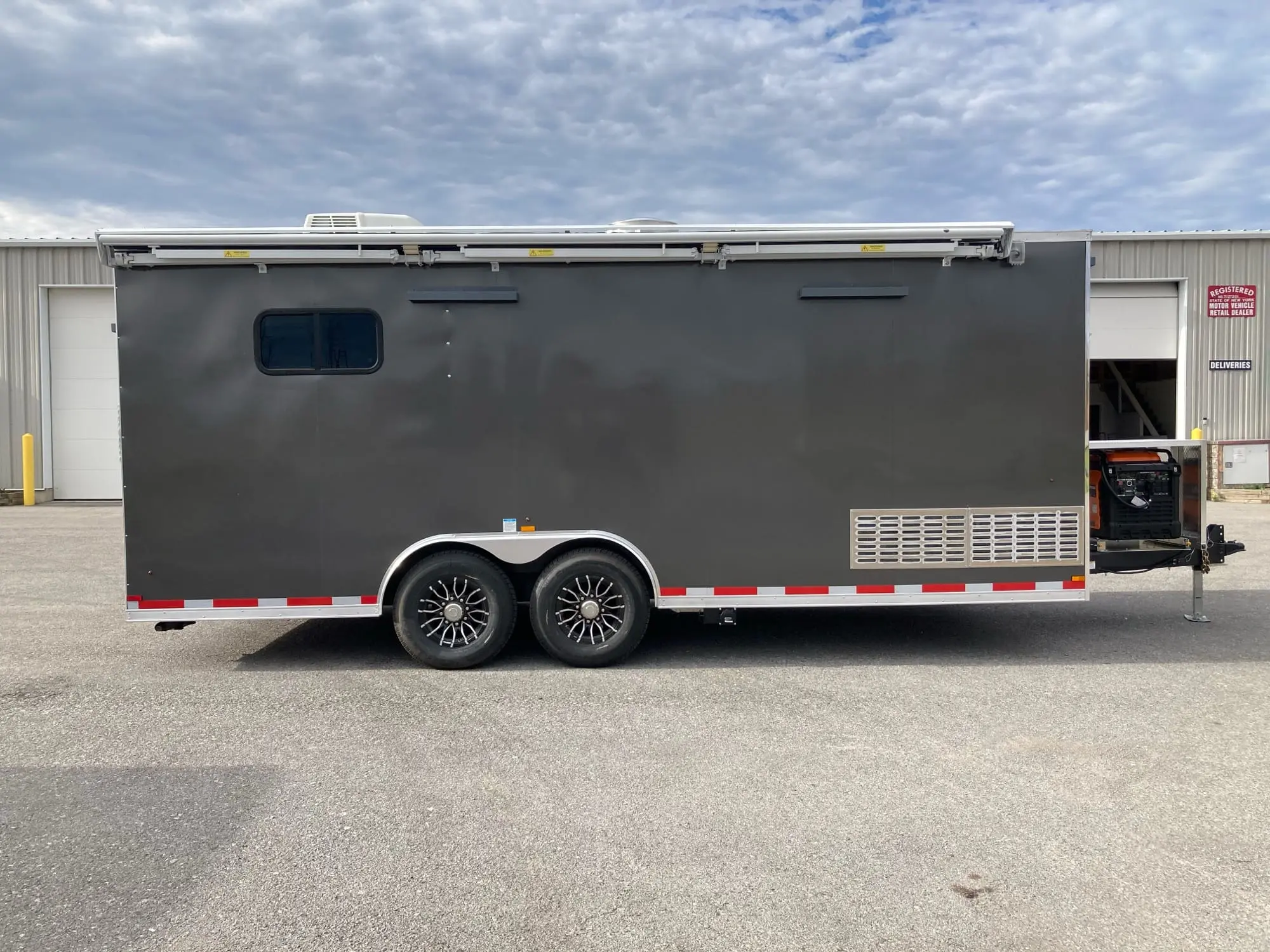 North Dakota Foresty Service trailer, outside, view of the left side