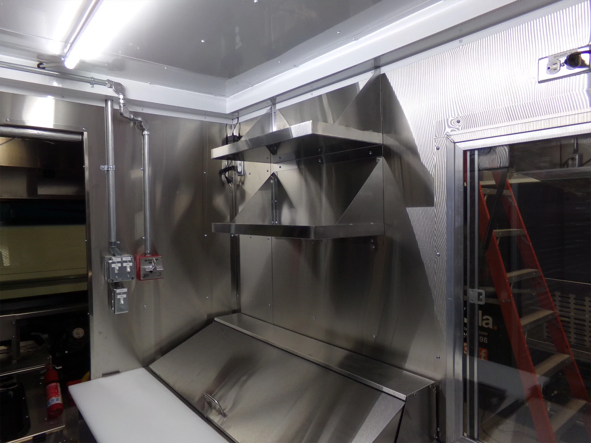 Real Food On The Move truck, inside, cold storage