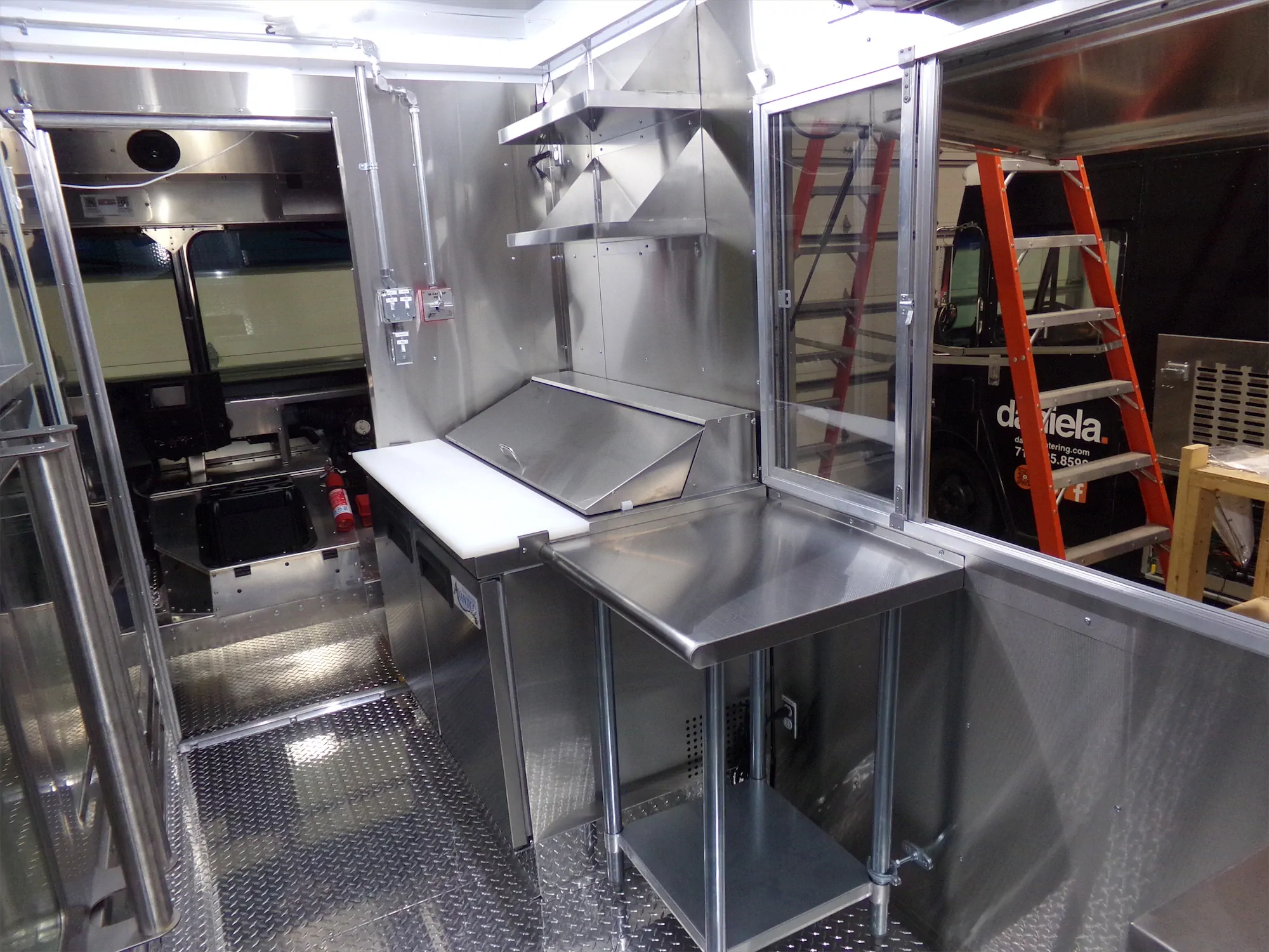 Real Food On The Move truck, inside, POS