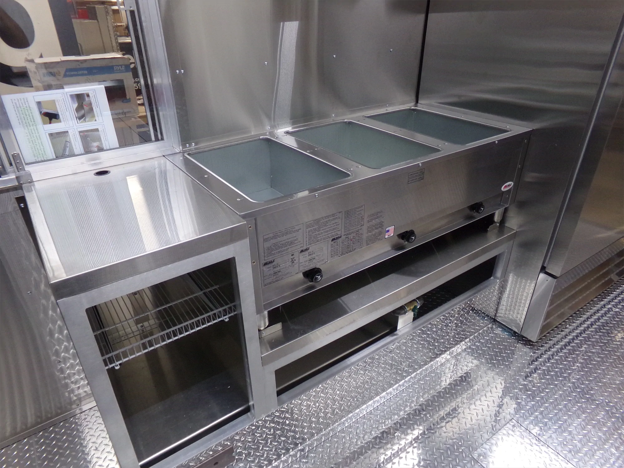 Real Food On The Move truck, inside, sink