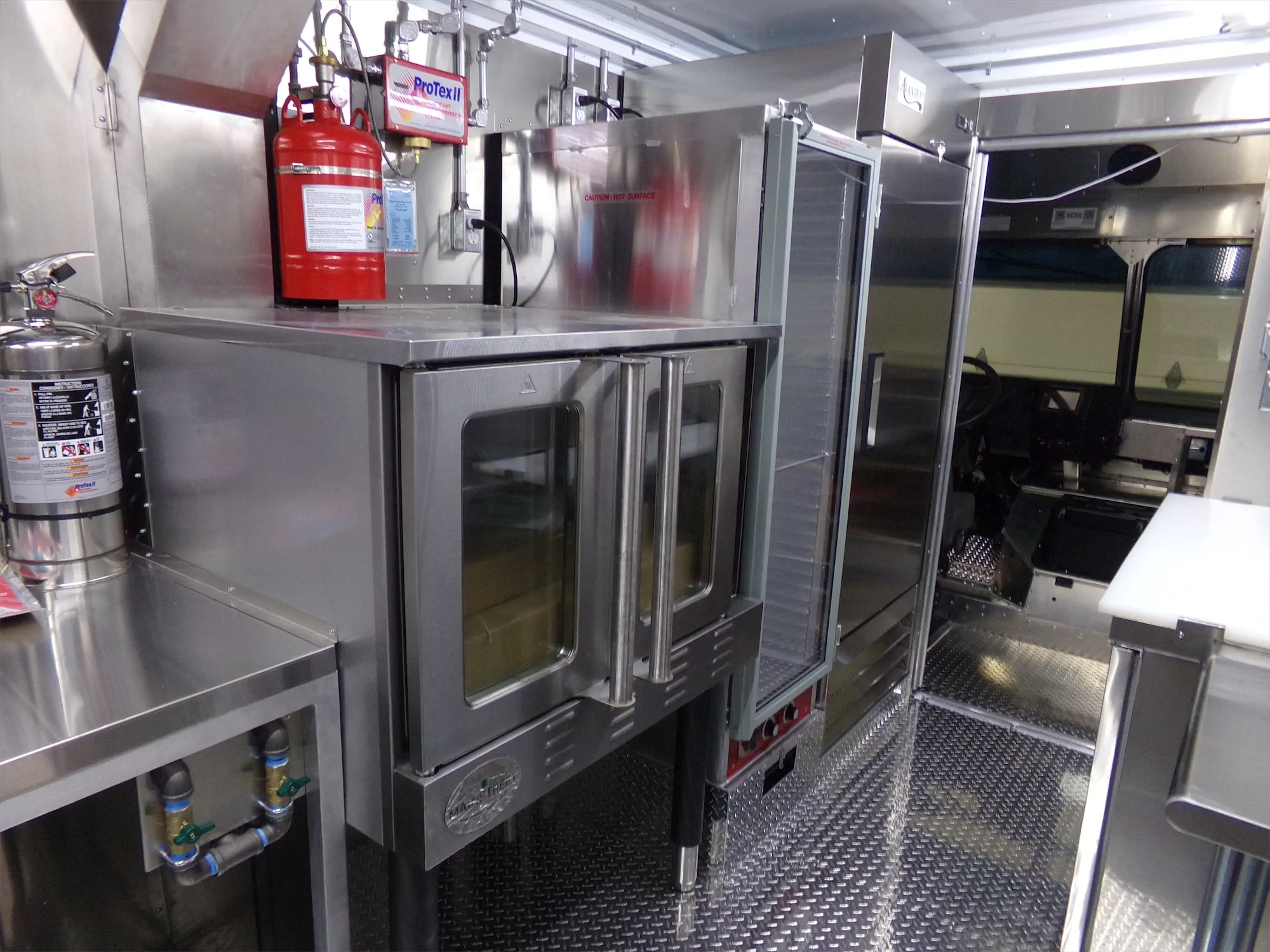 Real Food On The Move truck, inside, storage