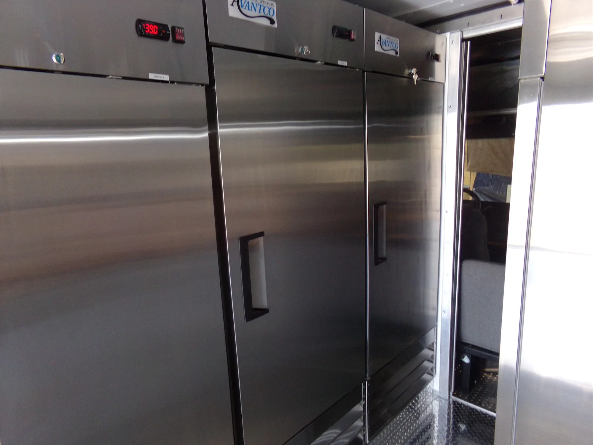 Munch Mobile Meals truck, inside, fridge